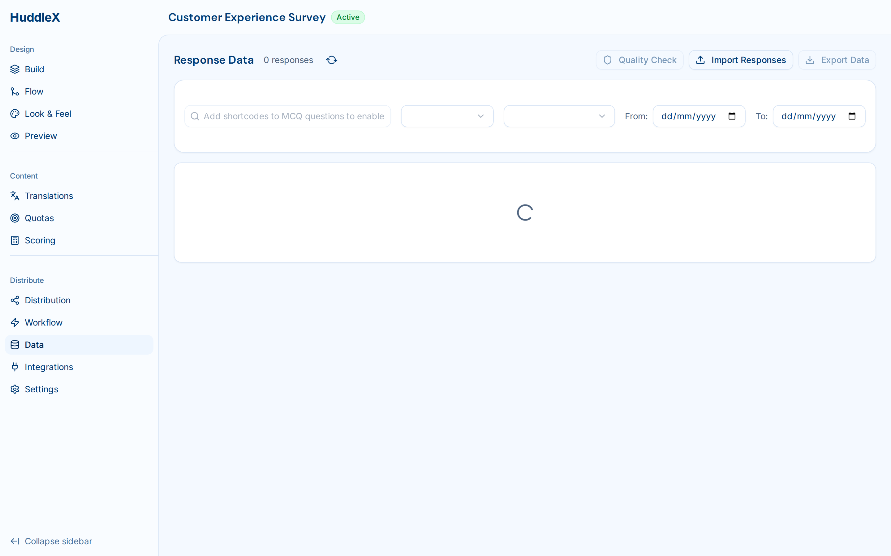 Response data table with quality flags — Response data table
