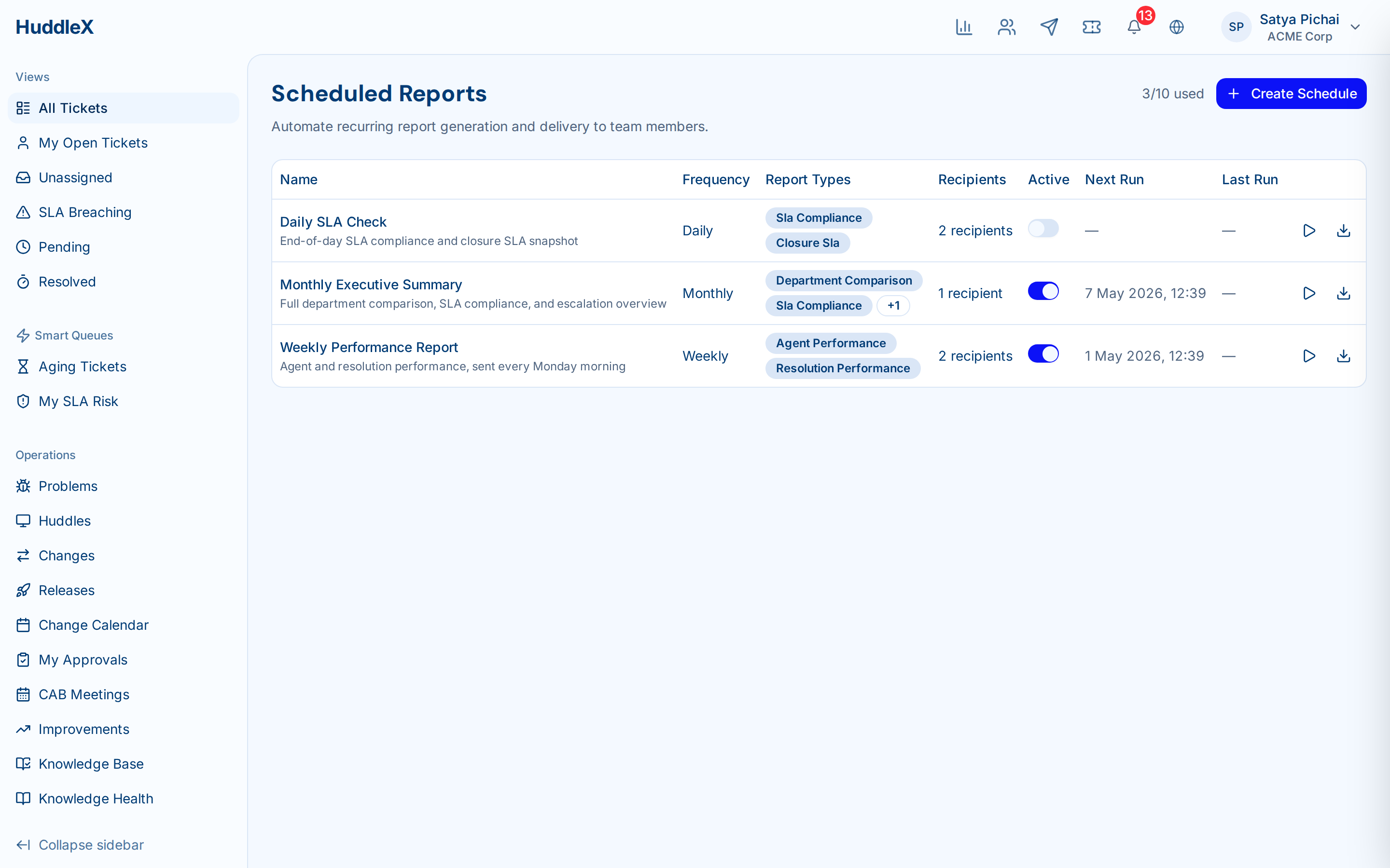 Scheduled report configuration with delivery settings — Scheduled report configuration