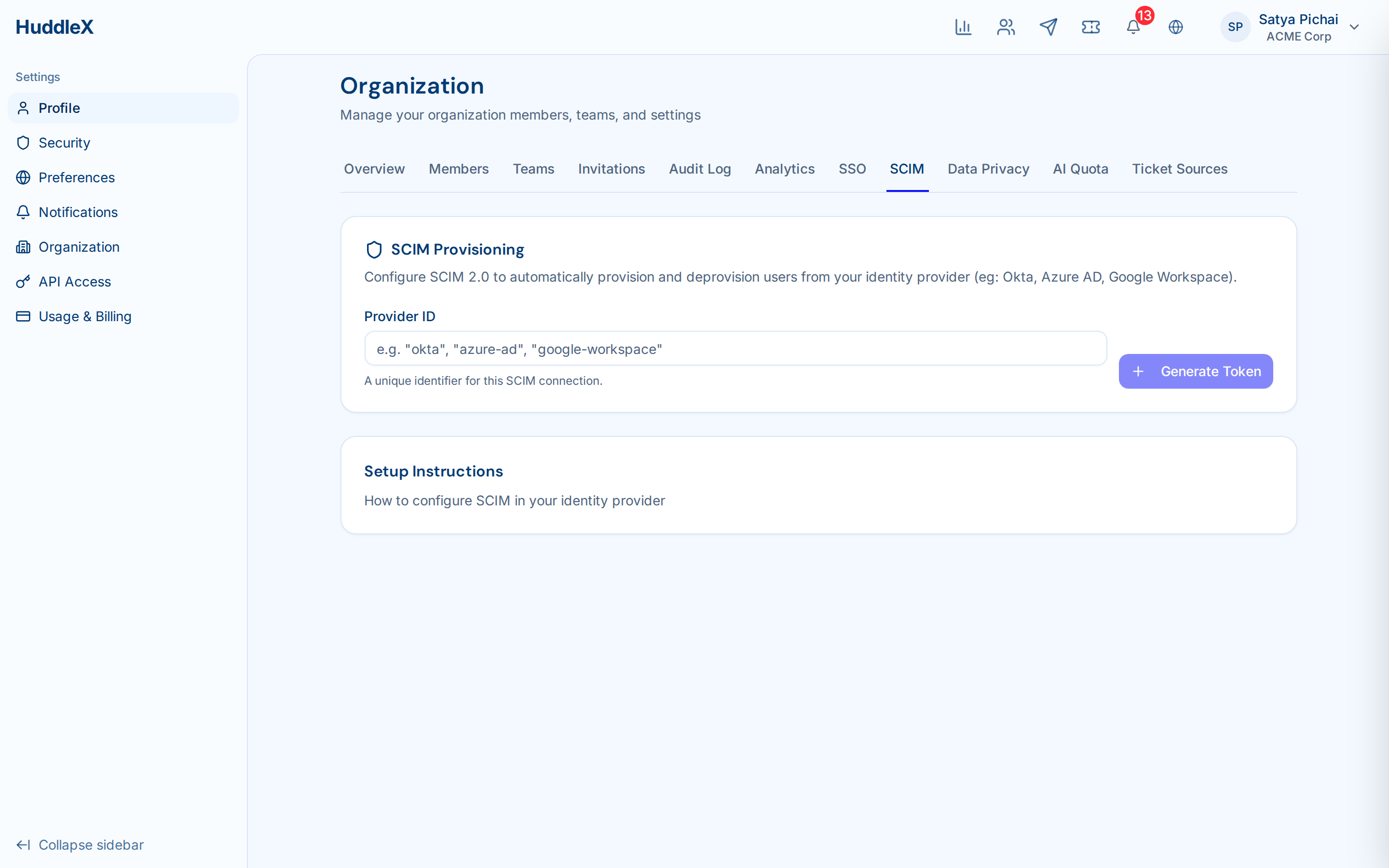 SSO configuration and SCIM provisioning — SCIM provisioning