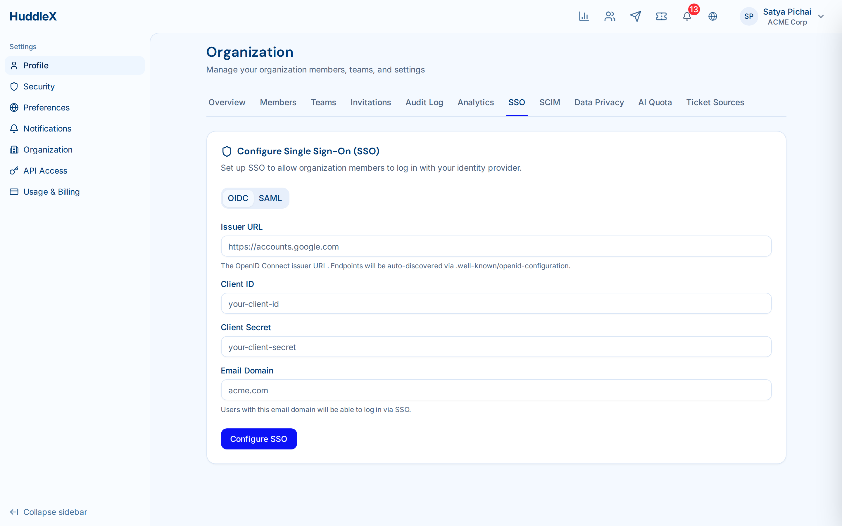 SSO configuration and SCIM provisioning — SSO configuration