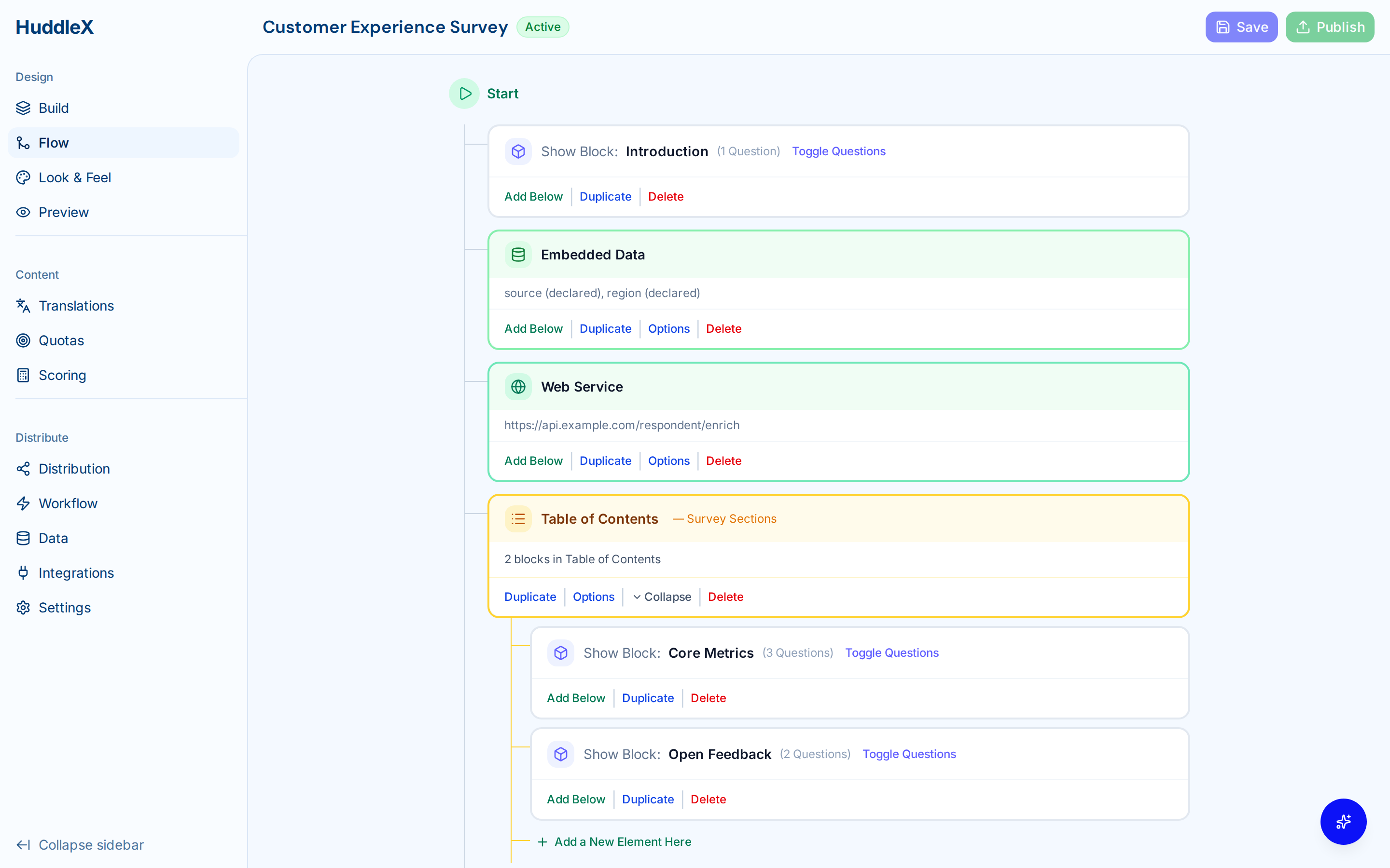 Survey builder with question types and logic — Survey flow & logic